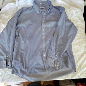 Izod Men's Navy Striped Button Down Shirt